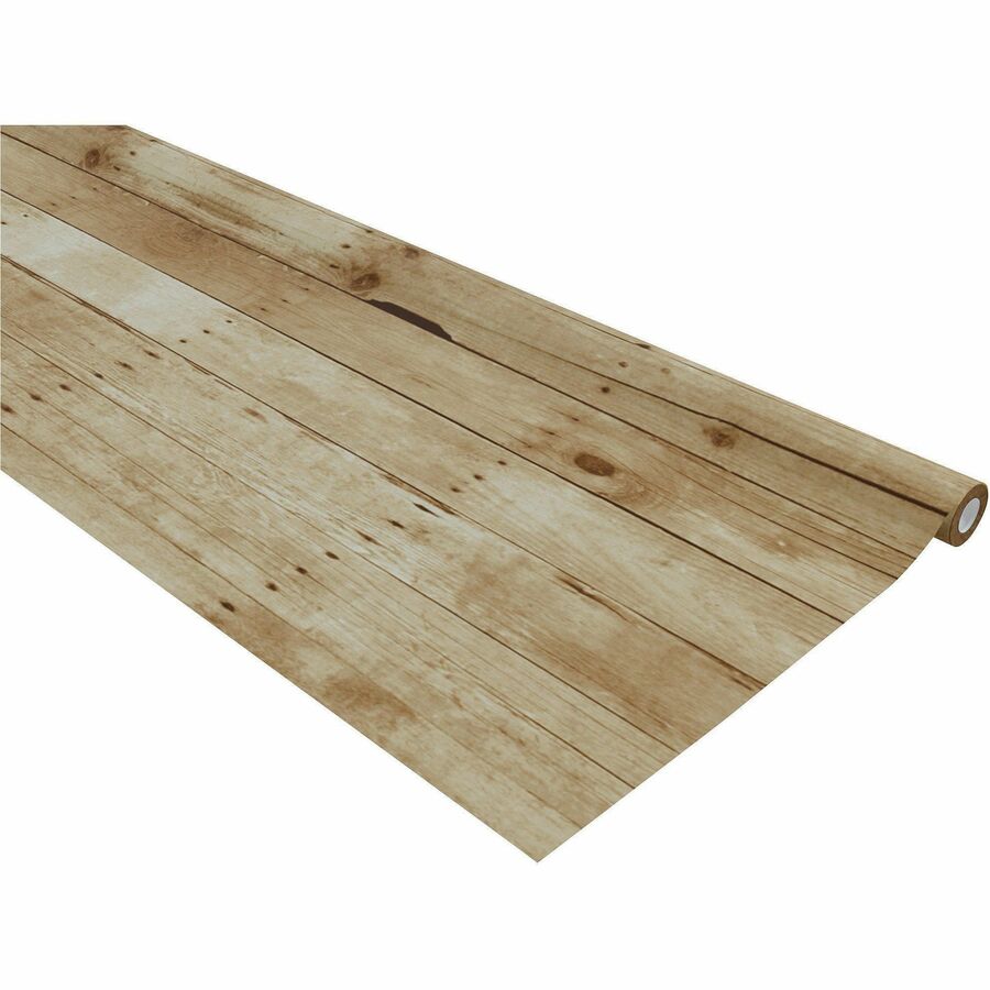 Bordette Designs, 48" x 50 ft Roll, Weathered Wood, Brown/White