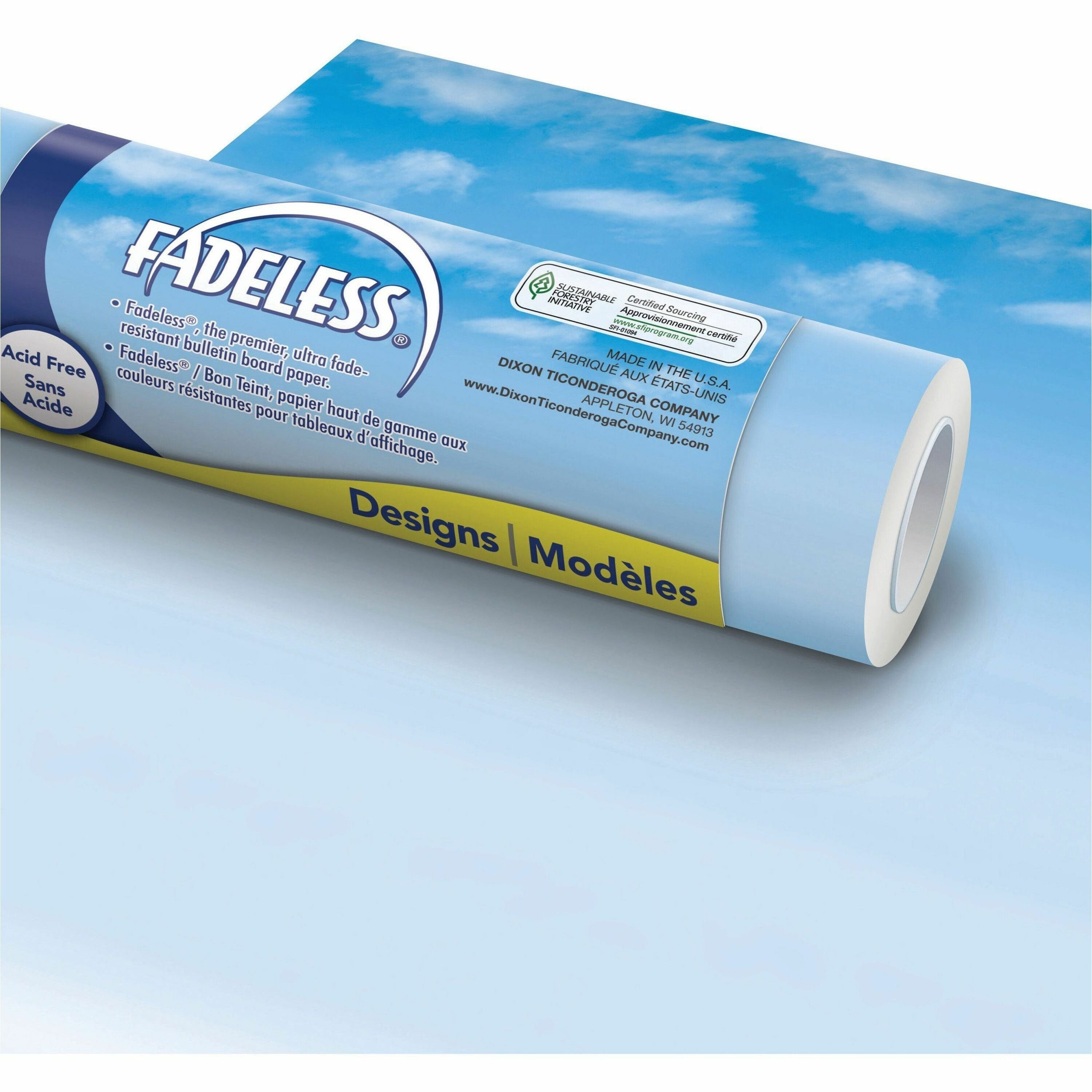 fadeless-bulletin-board-paper-rolls-classroom-door-file-cabinet-school-home-office-project-display-table-skirting-party-decoration-48width-x-50-ftlength-1-roll-wispy-clouds-paper_pacp0056935 - 1