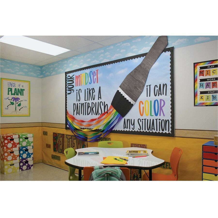 Fadeless Bulletin Board Paper Rolls - Classroom, Door, File Cabinet, School, Home, Office Project, Display, Table Skirting, Party, Decoration - 48"Width x 50 ftLength - 1 Roll - Wispy Clouds - Paper