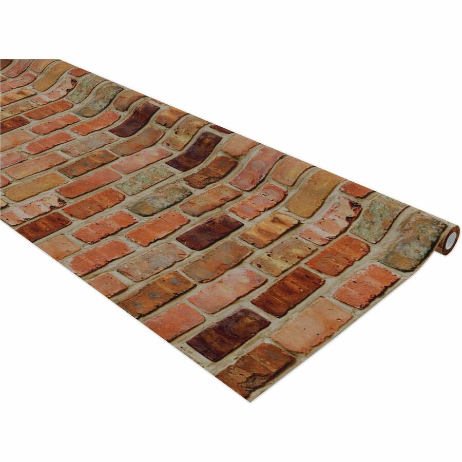 Pacon Bulletin Board Paper Rolls - Classroom, Door, File Cabinet, School, Home, Office Project, Display, Table Skirting, Party, Decoration - 48"Width x 50 ftLength - 1 Roll - Reclaimed Brick - Paper