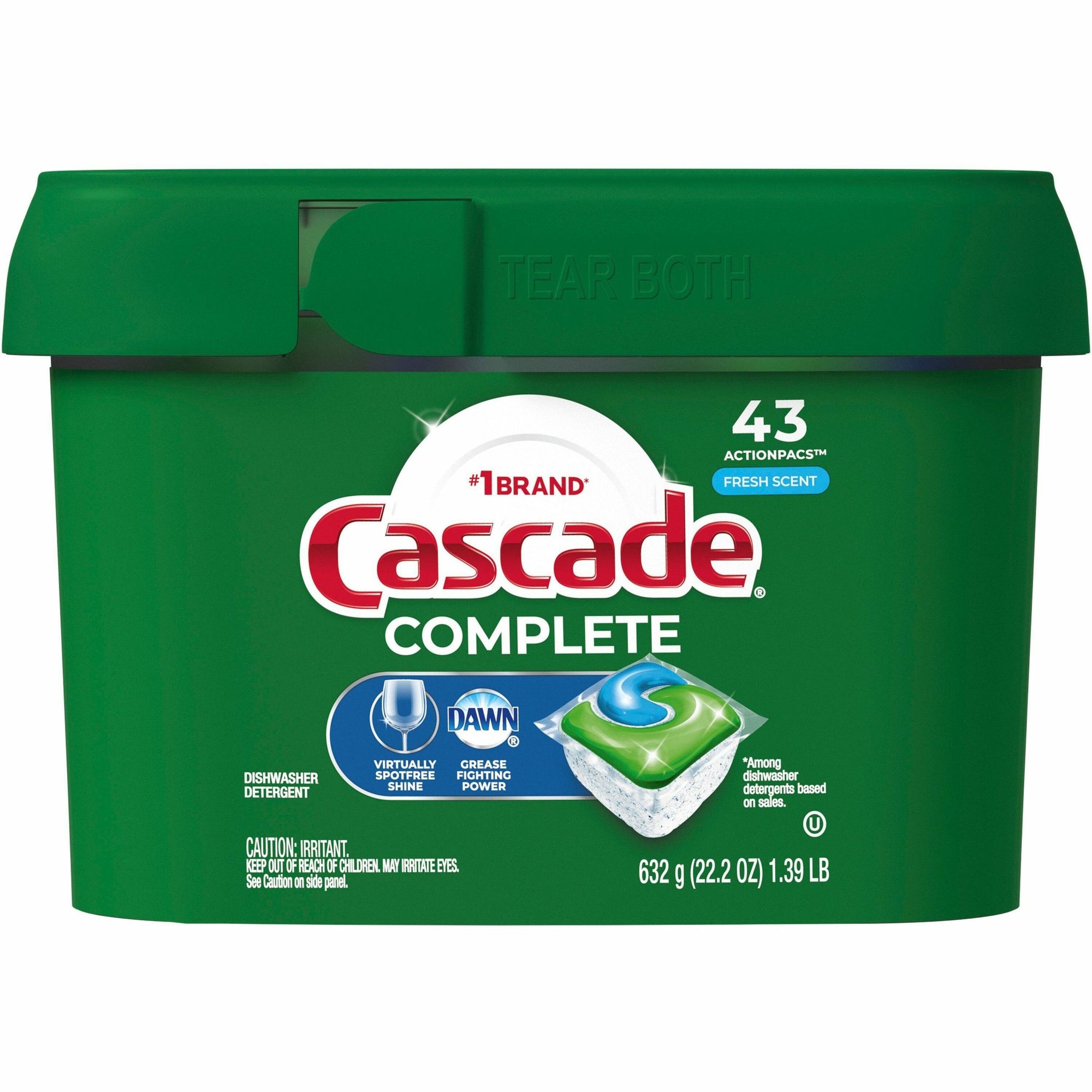 ActionPacs, Fresh Scent, 22.5 oz Tub, 43/Tub, 6 Tubs/Carton