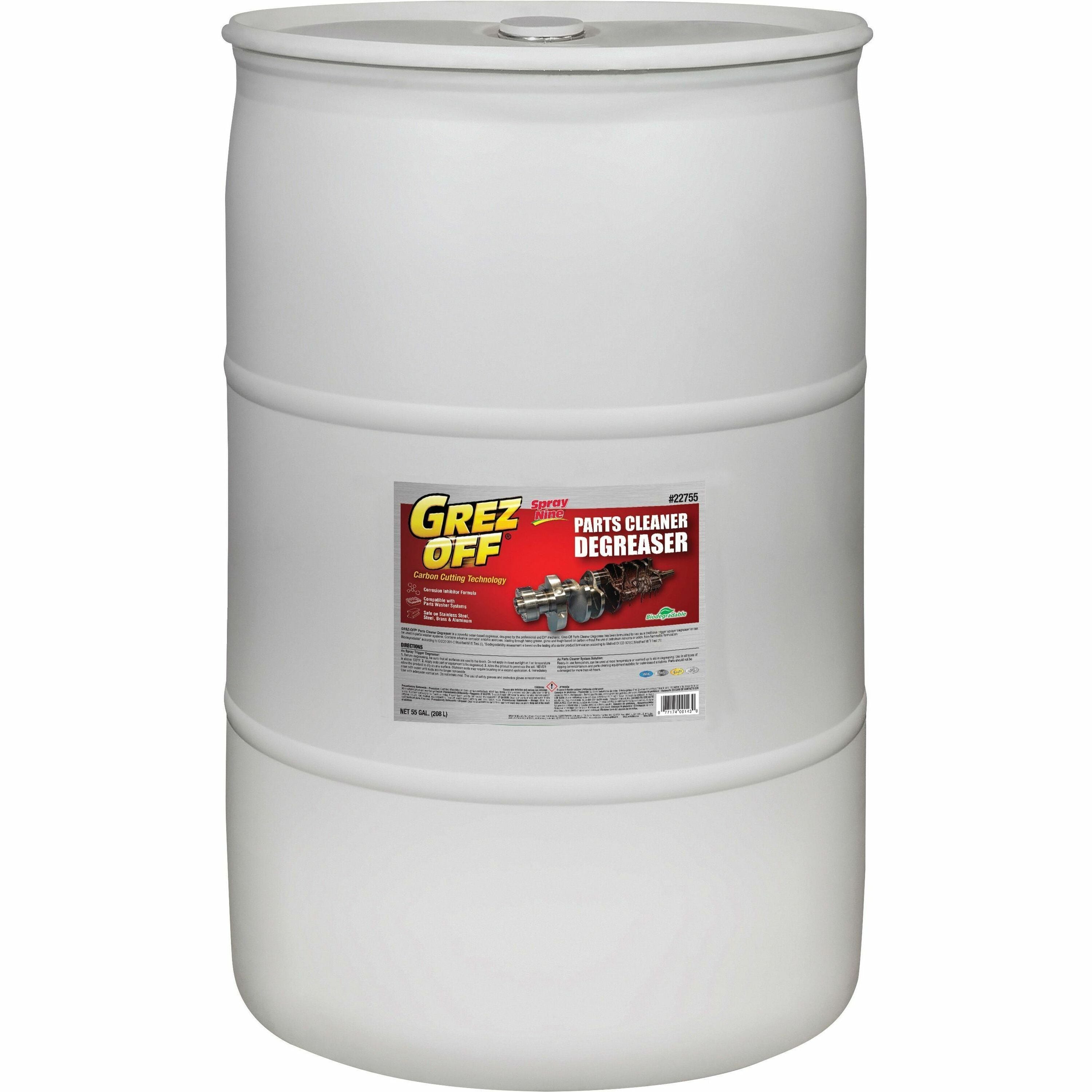 Permatex Grez-Off Heavy Duty Degreaser - Ready-To-Use - 7040 fl oz (220 quart) - Citrus Scent - 1 Each - Heavy Duty, Water Soluble, Odor-free, Fume-free, Petroleum Free, Non-flammable - Orange - 1