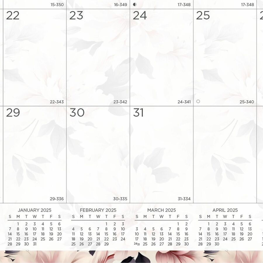 12-Month Colorful Wall Calendar, Abstract Floral Artwork, 12 x 17, White Sheets, 12-Month (Jan to Dec): 2024