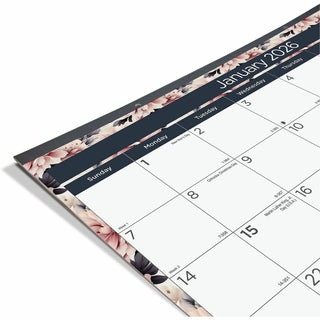 Blueline Abstract Floral Monthly Desk Pad - Monthly - 12 Month - January 2024 - December 2024 - 1 Month Single Page Layout - 17" x 22" Sheet Size - Desk Pad - Abstract Floral, Clear - Chipboard, Vinyl - Dated Planning Page, Daily Block, Notes Section