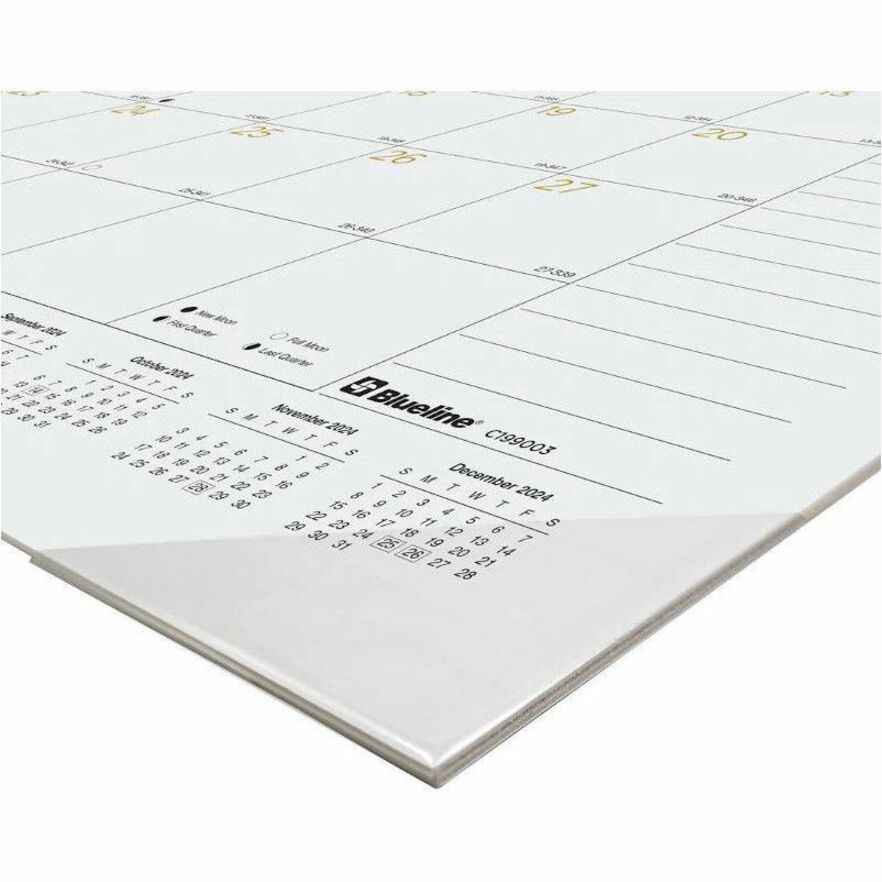 blueline-classic-gold-monthly-desk-pad-calendar-monthly-12-month-january-2024-december-2024-1-month-single-page-layout-17-x-22-sheet-size-desk-pad-clear-white-chipboard-vinyl-dated-planning-page-daily-block-notes-section-re_redc199003 - 6