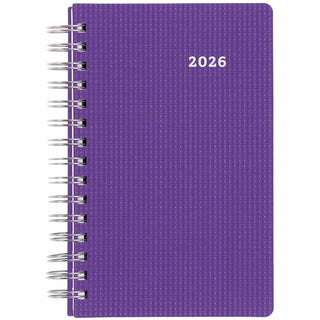 Brownline DuraFlex Daily Appointment Planner - Daily, Monthly - 12 Month - January 2024 - December 2024 - 7:00 AM to 7:30 PM - Half-hourly - 1 Day Single Page Layout 2 Month Double Page Layout - 5" x 8" Sheet Size - Twin Wire - Purple - Poly - Durabl