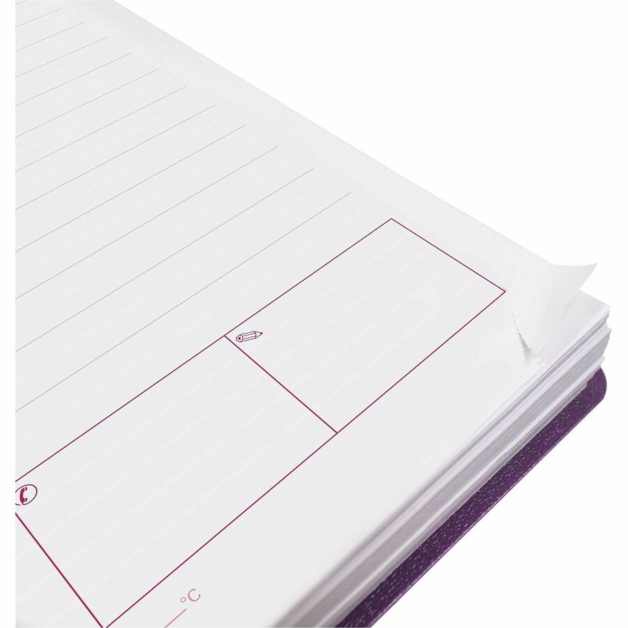 Brownline DuraFlex Daily Appointment Planner - Daily, Monthly - 12 Month - January 2024 - December 2024 - 7:00 AM to 7:30 PM - Half-hourly - 1 Day Single Page Layout 2 Month Double Page Layout - 5" x 8" Sheet Size - Twin Wire - Purple - Poly - Durabl