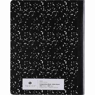 Sparco Composition Notebook - 100 Sheets - Letter - Black Cover - 12 / Pack