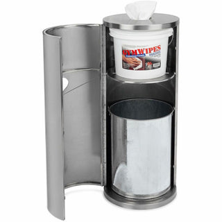 2XL Stainless Steel Stand Wiper Dispenser - Stainless Steel - Stainless Steel - Refillable, Smudge Resistant, Hands-free - 1 Each
