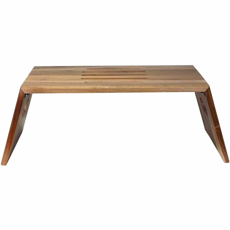 Victor High Rise Portable Folding Laptop Desk - 10 lb Load Capacity - 8.8" Height - Desk - Acacia Wood, Plywood - Natural