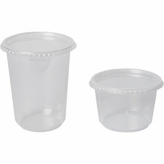 BluTable 32 oz Round Deli Tub Containers - Food, Food Storage - Microwave Safe - Clear - Round - 500 / Carton