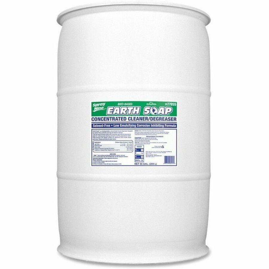 Permatex Spray Nine Earth Soap Clnr/Degrser Refill - Concentrate - 7040 fl oz (220 quart) - 1 Each - Bio-based, Refillable, Versatile, Solvent-free, Butyl-free, Phosphate-free - Multi