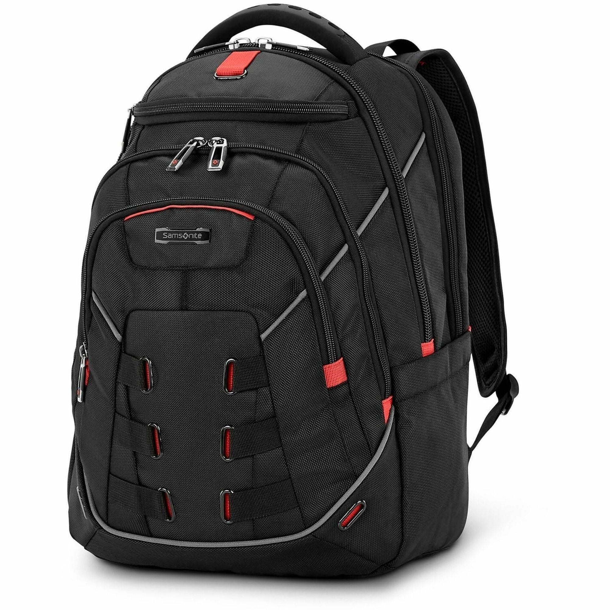 Samsonite Tectonic Nutech Carrying Case Rugged (Backpack) for 11" to 17" Notebook, Tablet, Water Bottle, Umbrella, Card, Accessories - Black - Water Resistant, Drop Resistant - 1680D Ballistic Polyester Body - Shoulder Strap - 19.1" Height x 8.7" Wid