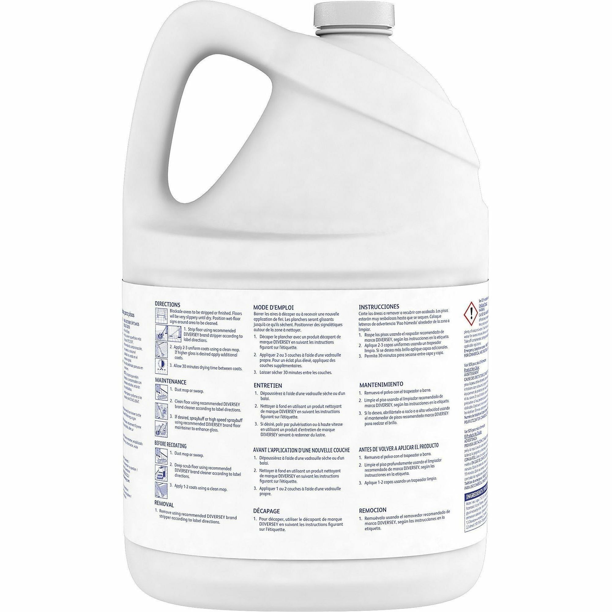 diversey-vectra-floor-finish-ready-to-use-128-fl-oz-4-quart-ammonia-scent-4-pack-durable-dirt-resistant-black-mark-resistant-scratch-resistant-scuff-resistant-off-white_dvo04078 - 4