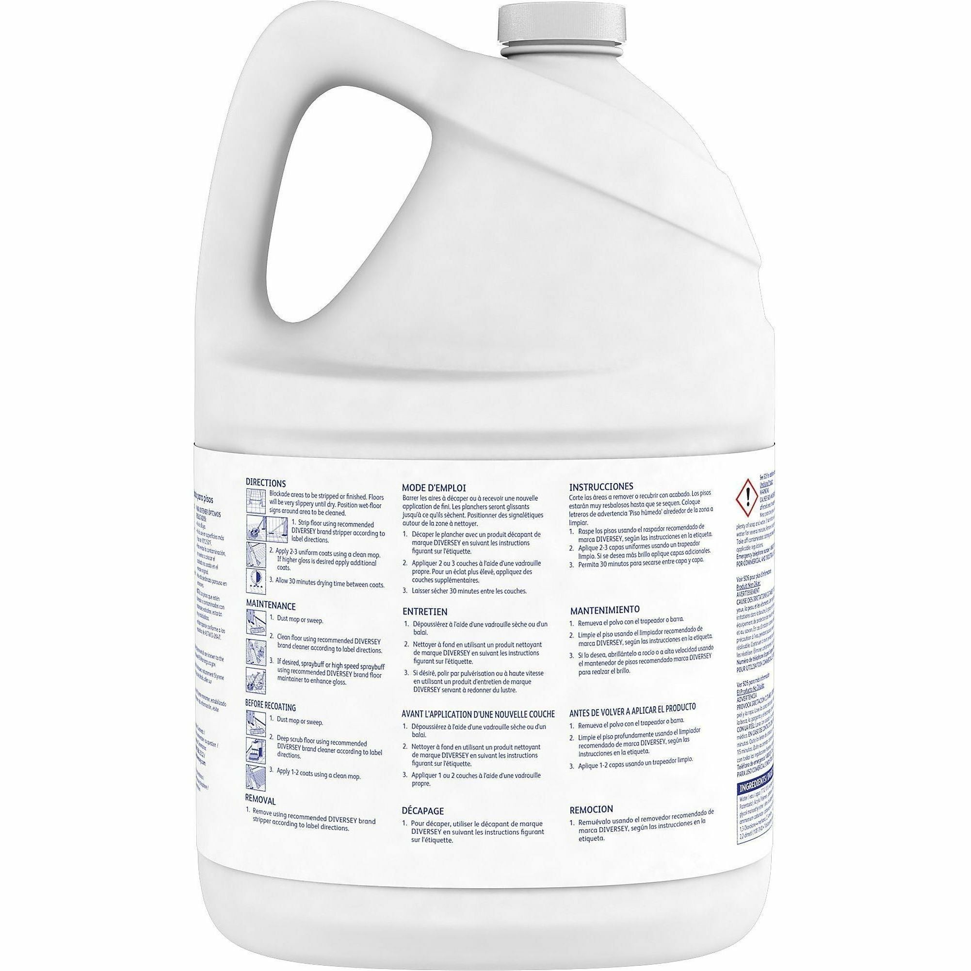 diversey-vectra-floor-finish-ready-to-use-128-fl-oz-4-quart-ammonia-scent-4-pack-durable-dirt-resistant-black-mark-resistant-scratch-resistant-scuff-resistant-off-white_dvo04078 - 4