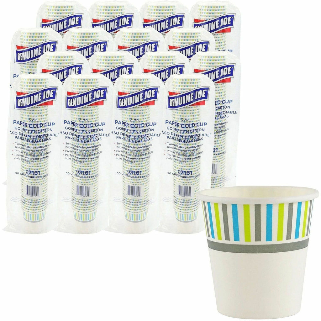 Genuine Joe 3 oz Cold Cups - 50.0 / Pack - 20 / Carton - White - Paper - Cold, Beverage