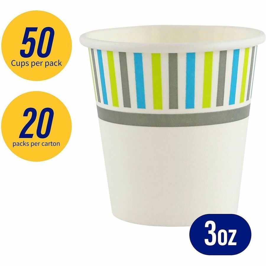 Genuine Joe 3 oz Cold Cups - 50.0 / Pack - 20 / Carton - White - Paper - Cold, Beverage