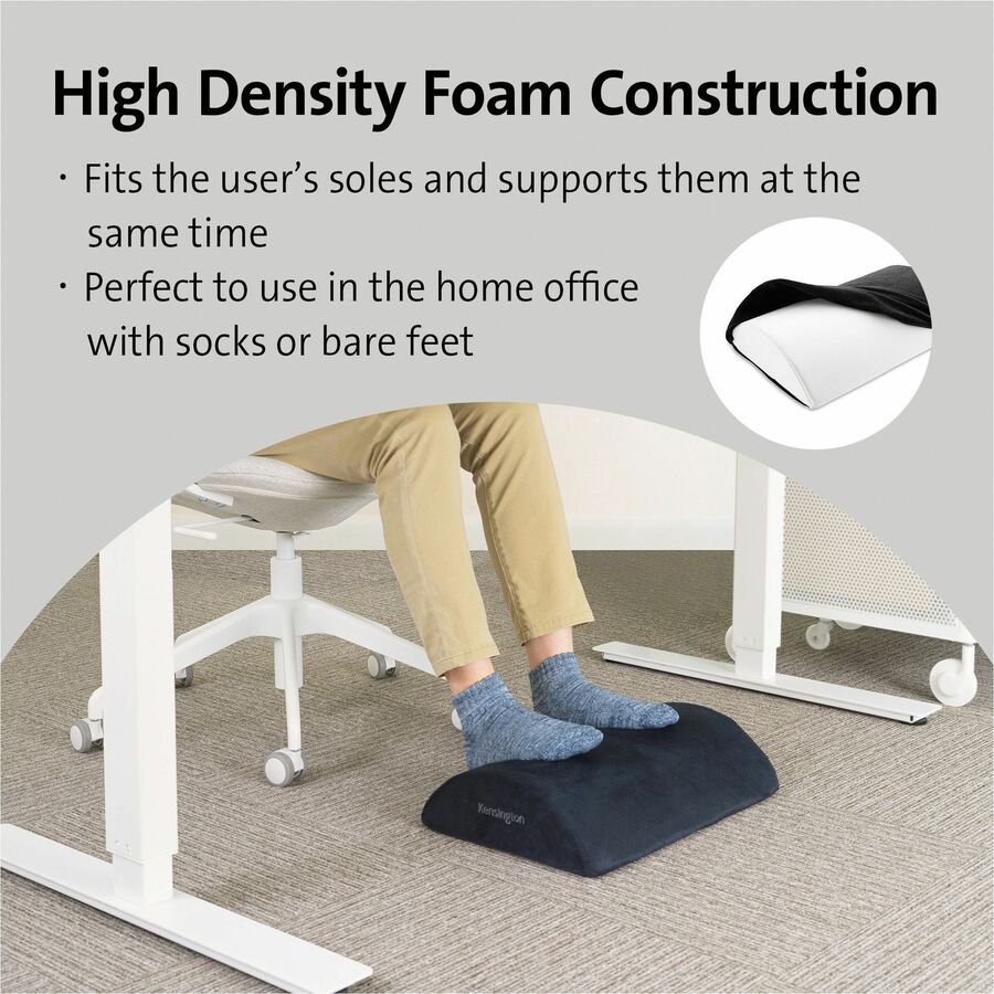 Kensington Premium Comfort Soft Footrest - Black - High Density Foam (HDF) - 6