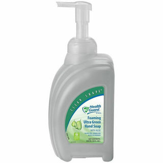 Health Guard Foaming Ultra Green Hand Soap - 32.1 fl oz (950 mL) - Pump Bottle Dispenser - Soil Remover - School, Hand, College, University, Daycare, Healthcare - Clear, Pale Yellow - Sulfate-free, Paraben-free, Dye-free, Fragrance-free - 8 / Pack