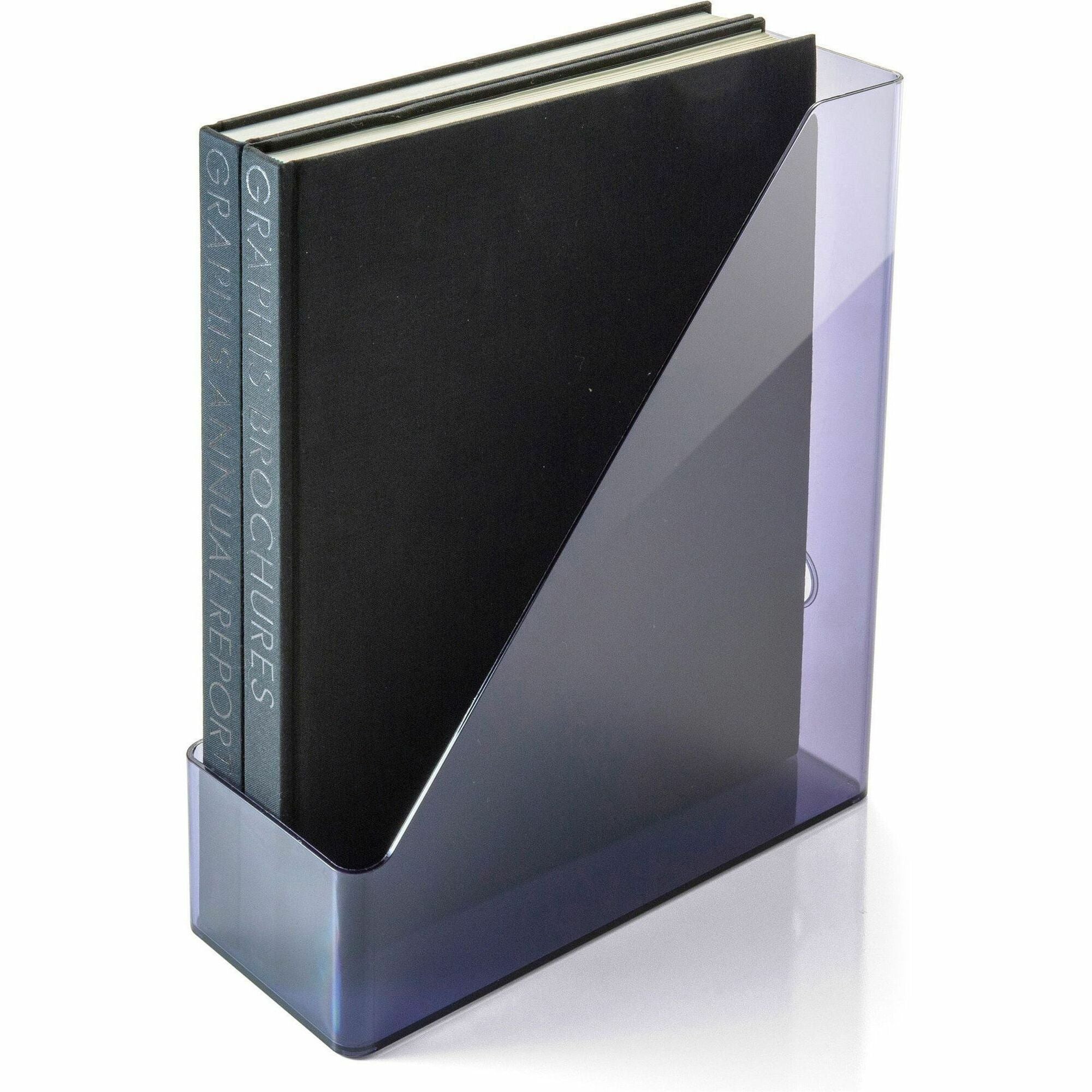 officemate-literature-magazine-holder-vertical-122-x-103-x-43-x-plastic-1-each-translucent-gray-sturdy-durable-reusable_oic21510 - 1