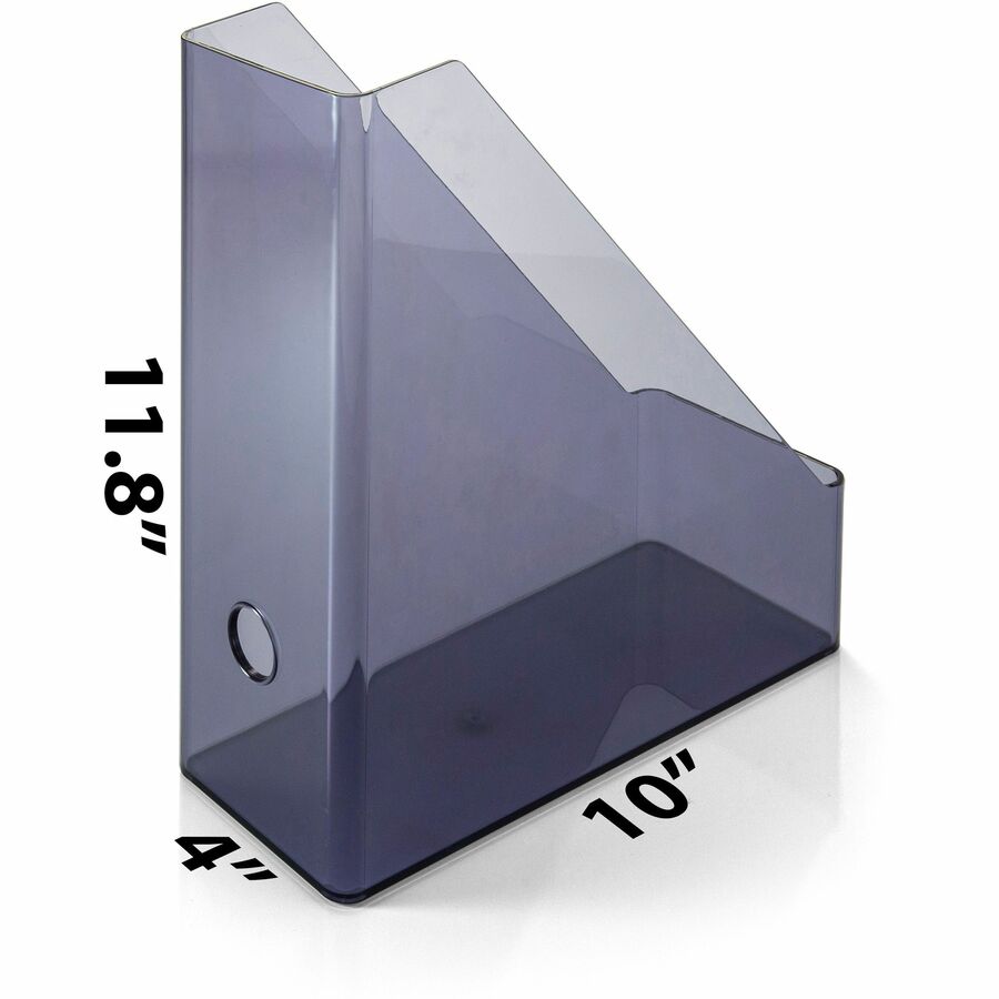 officemate-literature-magazine-holder-vertical-122-x-103-x-43-x-plastic-1-each-translucent-gray-sturdy-durable-reusable_oic21510 - 2