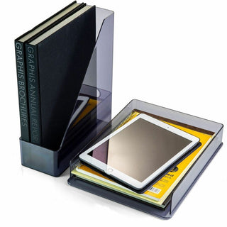officemate-recycled-letter-tray-&-file-desktop-set-desktop-front-loading-durable-sturdy-translucent-gray-plastic-1-each_oic26115 - 2