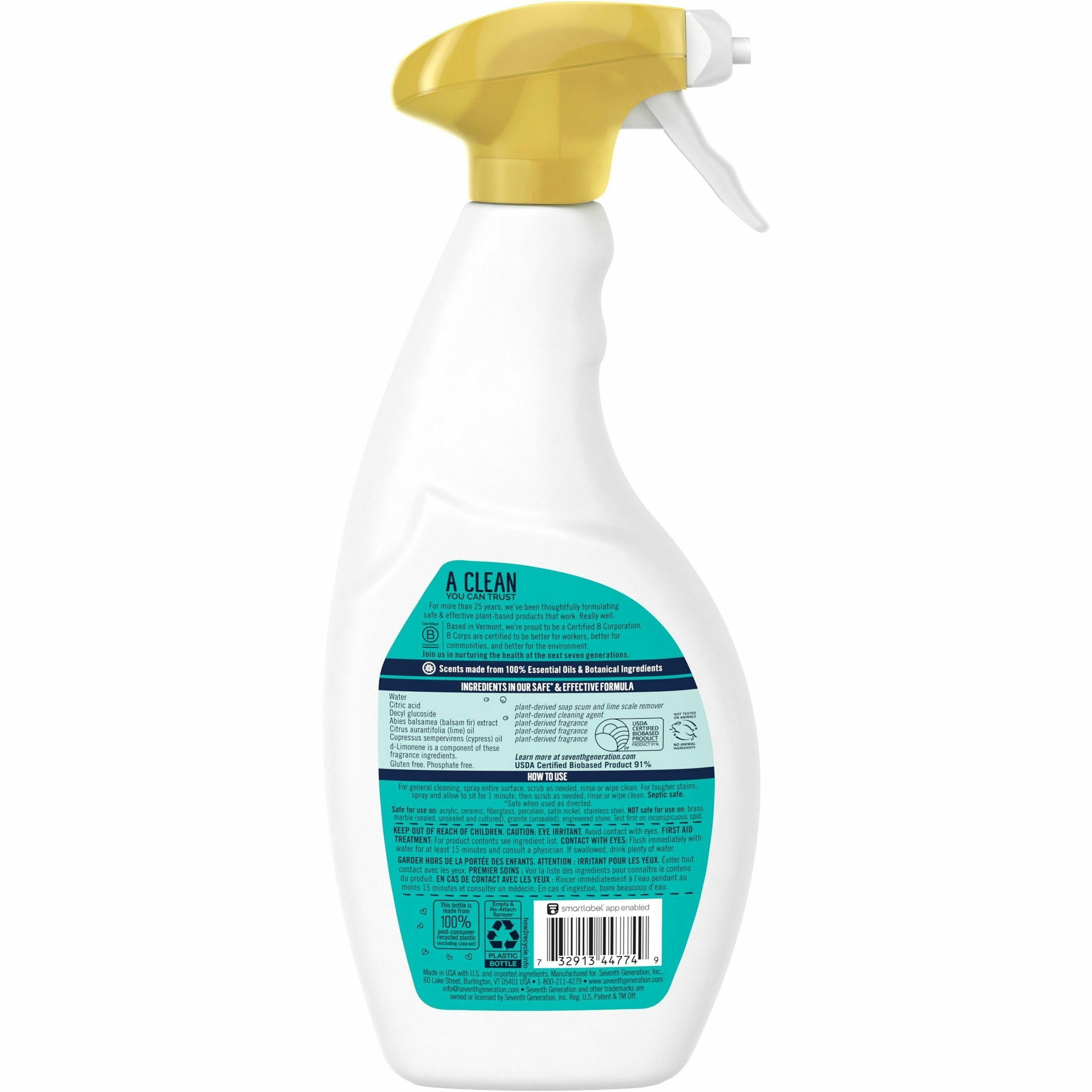 seventh-generation-natural-tub-and-tile-cleaner-concentrate-26-fl-oz-08-quart-emerald-cypress-&-fir-scent-1-each-non-toxic-fume-free-bio-based-kosher-dye-free-gluten-free-chlorine-free-bleach-free-white-multi_sev44774 - 2