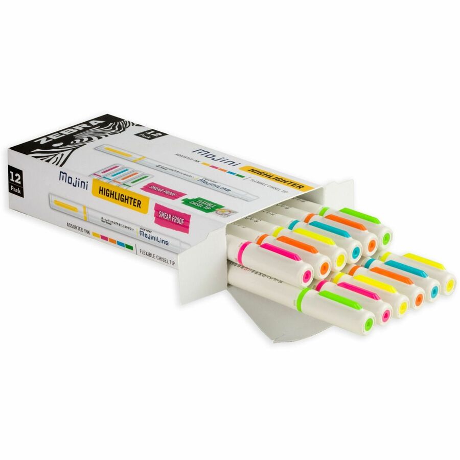 zebra-pen-mojini-single-ended-highlighters-4-mm-marker-point-size-chisel-marker-point-style-assorted-water-based-ink-12-dozen_zeb70200 - 3