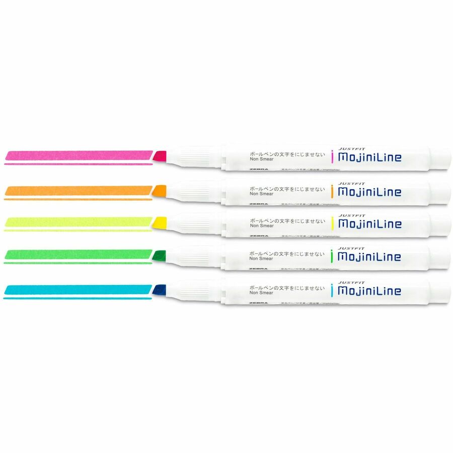 zebra-pen-mojini-single-ended-highlighters-4-mm-marker-point-size-chisel-marker-point-stylewater-based-ink-5-pack_zeb70205 - 5