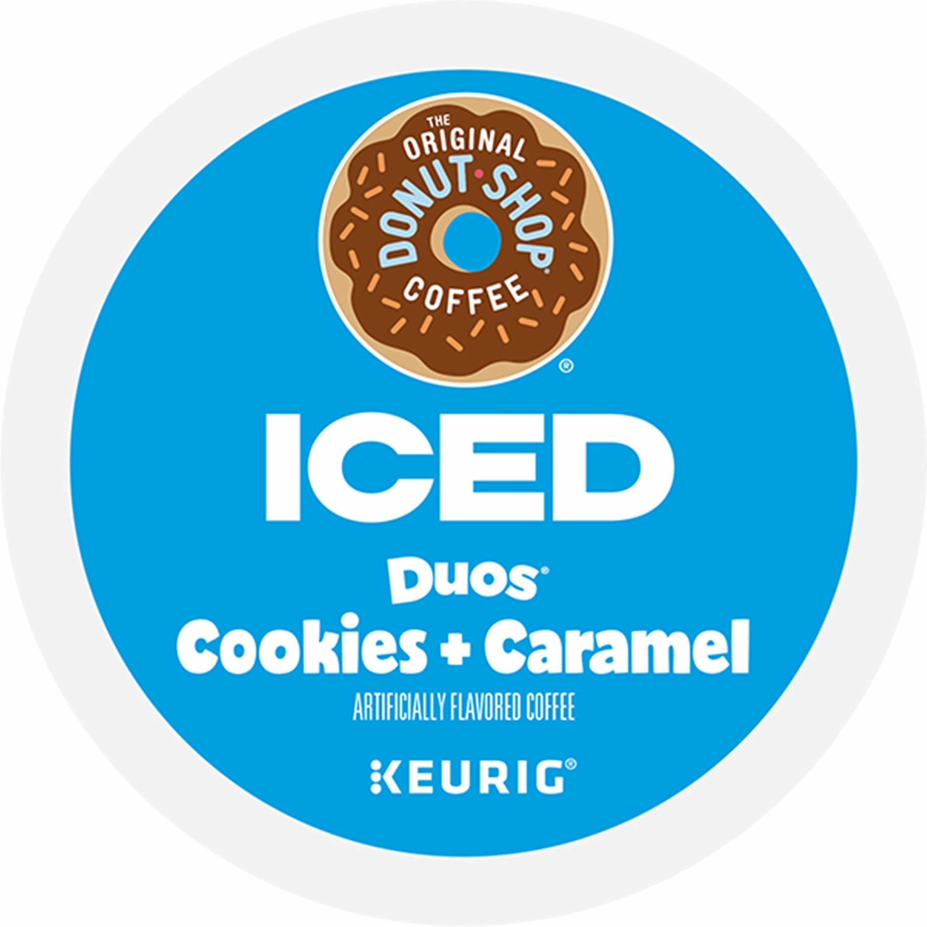 The Original Donut Shop K-Cup Iced Duos Cookies and Caramel Coffee - Compatible with Keurig Brewer - Medium - 24 / Box - 1