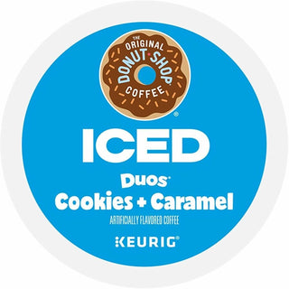 The Original Donut Shop K-Cup Iced Duos Cookies and Caramel Coffee - Compatible with Keurig Brewer - Medium - 24 / Box