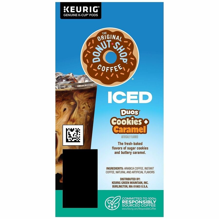 The Original Donut Shop K-Cup Iced Duos Cookies and Caramel Coffee - Compatible with Keurig Brewer - Medium - 24 / Box
