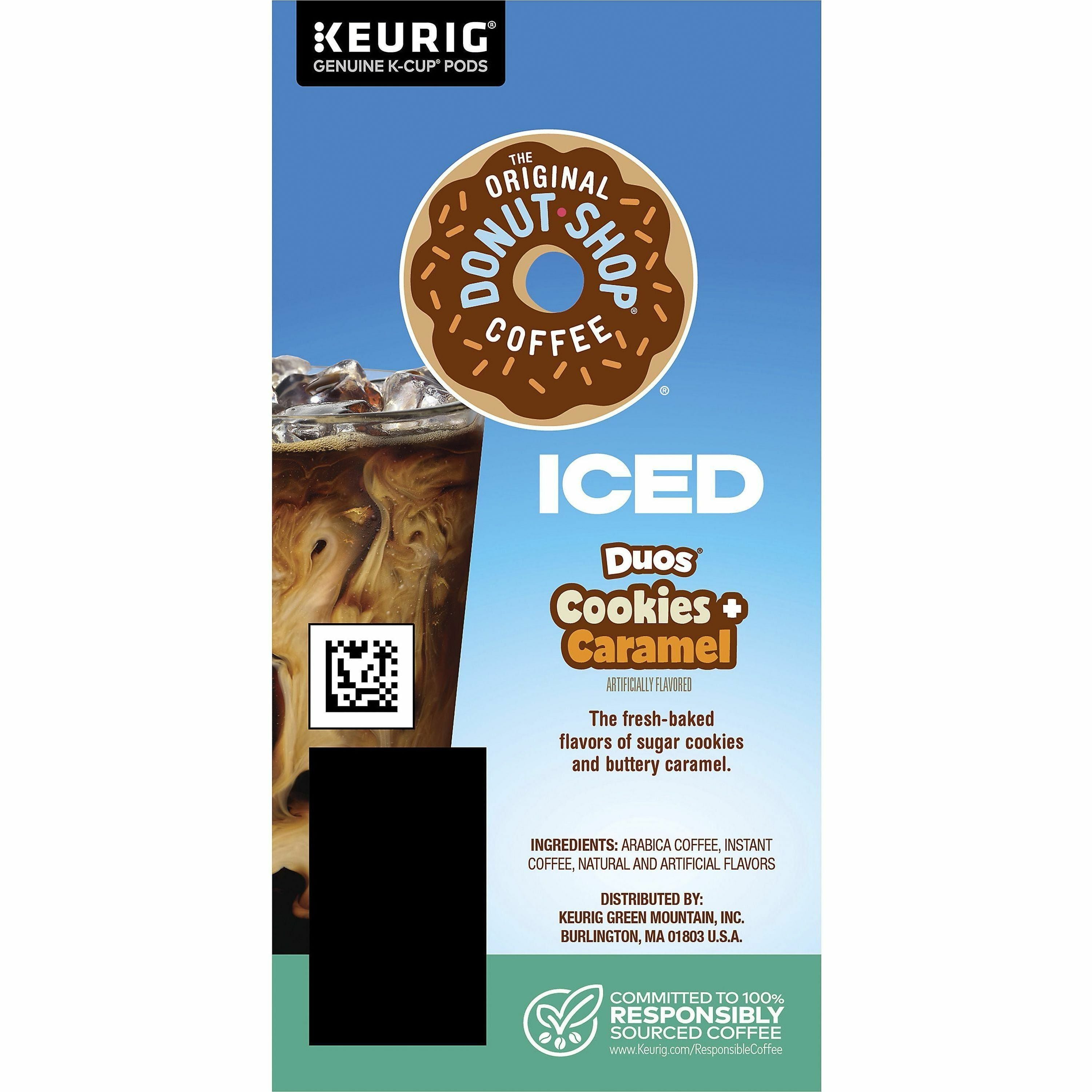 The Original Donut Shop K-Cup Iced Duos Cookies and Caramel Coffee - Compatible with Keurig Brewer - Medium - 24 / Box - 3