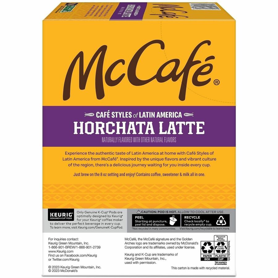 McCafe K-Cup Horchata Latte - Compatible with Keurig Brewer - Medium - 24 / Box