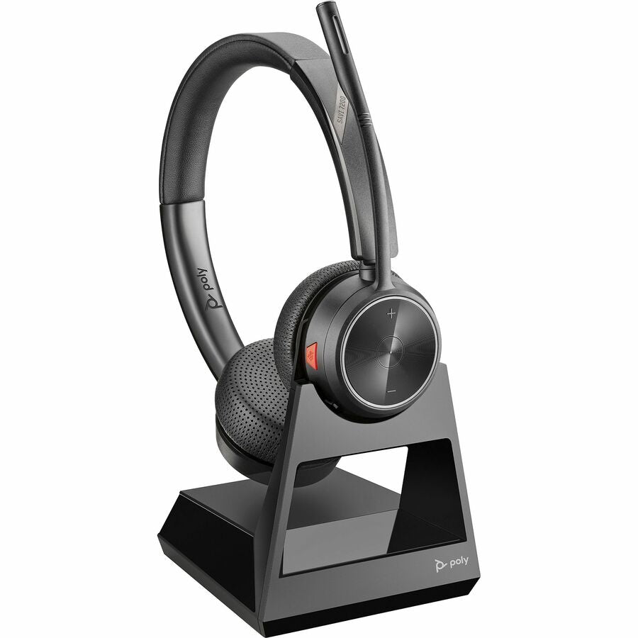 poly-savi-7220-office-binaural-wireless-headset-stereo-wireless-dect-3937-ft-on-ear-binaural-ear-cup-omni-directional-microphone-noise-canceling-black_hew7w6d5aa - 2