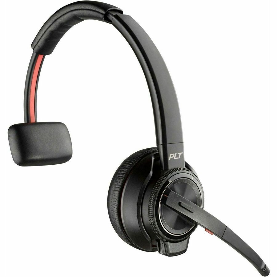Poly Savi 8210-M Single-Ear Headset - Mono - Wireless - Bluetooth/DECT - 590 ft - 32 Ohm - 20 Hz - 20 kHz - On-ear - Monaural - Ear-cup - Noise Cancelling Microphone - Black - TAA Compliant