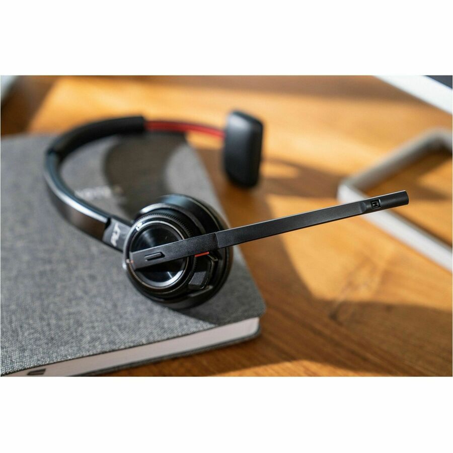 Poly Savi 8210-M Single-Ear Headset - Mono - Wireless - Bluetooth/DECT - 590 ft - 32 Ohm - 20 Hz - 20 kHz - On-ear - Monaural - Ear-cup - Noise Cancelling Microphone - Black - TAA Compliant
