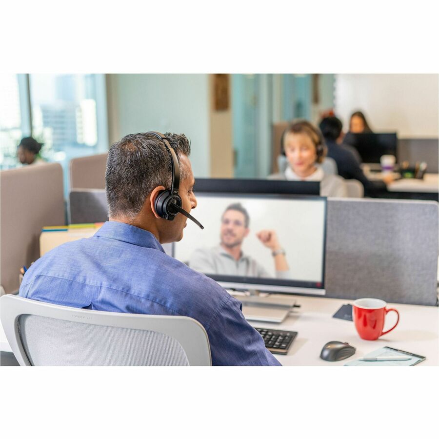 Poly Savi 8210-M Single-Ear Headset - Mono - Wireless - Bluetooth/DECT - 590 ft - 32 Ohm - 20 Hz - 20 kHz - On-ear - Monaural - Ear-cup - Noise Cancelling Microphone - Black - TAA Compliant