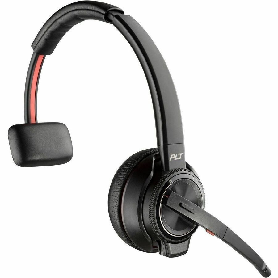 Poly Savi 8210 Single-Ear Wireless Headset - Mono - Wireless - Bluetooth/DECT - 590 ft - 32 Ohm - 20 Hz - 20 kHz - On-ear, Over-the-head - Monaural - Ear-cup - Noise Cancelling Microphone - Black