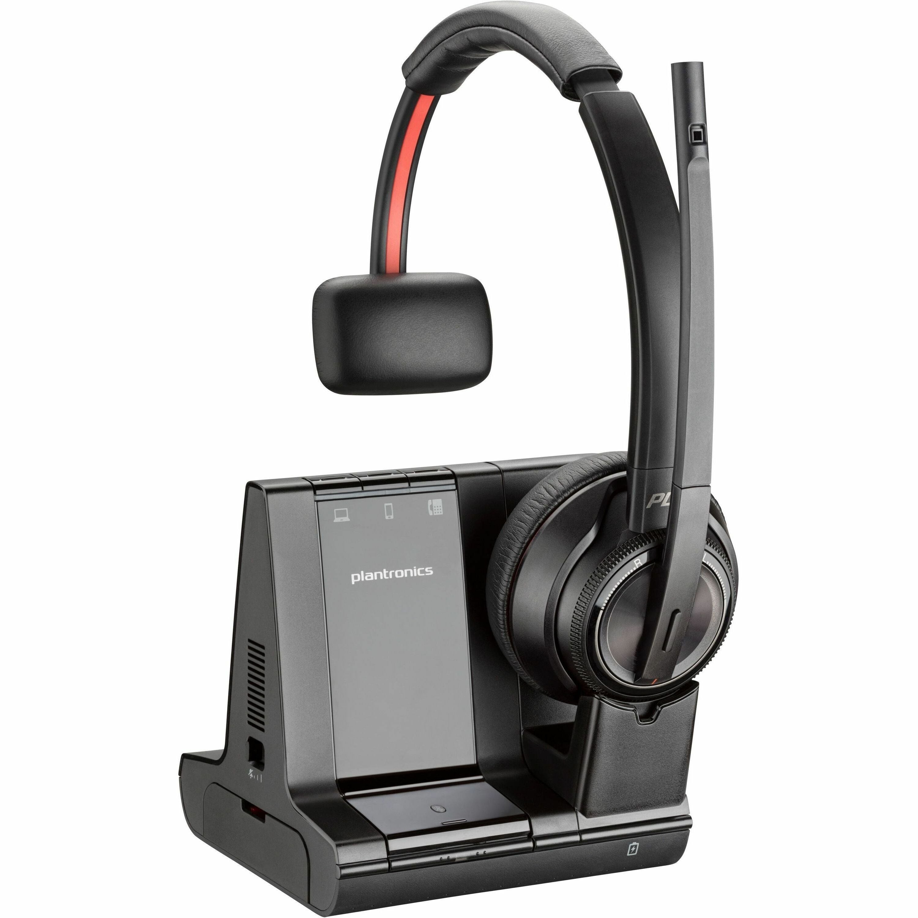 poly-savi-8210-single-ear-wireless-headset-mono-wireless-bluetooth-dect-590-ft-32-ohm-20-hz-20-khz-on-ear-over-the-head-monaural-ear-cup-noise-cancelling-microphone-black_hew7s445aa - 1