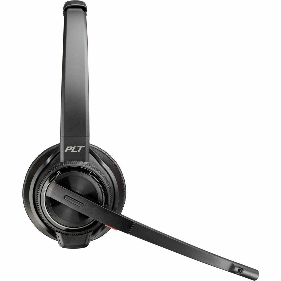 Poly Savi 8200 Office Stereo Headset - Stereo - Wireless - DECT - 590 ft - 32 Ohm - 20 Hz - 20 kHz - On-ear - Binaural - Ear-cup - Noise Cancelling Microphone - Black