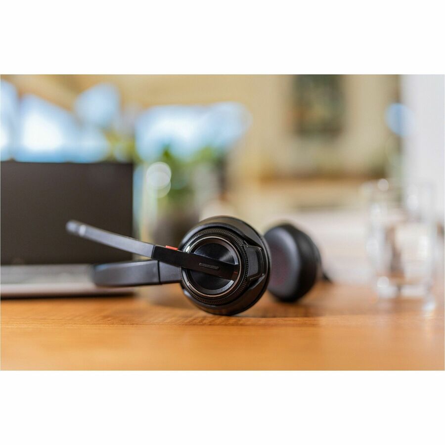 Poly Savi 8200 Office Stereo Headset - Stereo - Wireless - DECT - 590 ft - 32 Ohm - 20 Hz - 20 kHz - On-ear - Binaural - Ear-cup - Noise Cancelling Microphone - Black