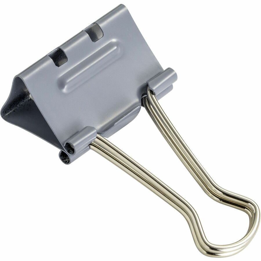 Officemate Binder Clip - Medium - 4.8" Length x 2.4" Width - 0.63" Size Capacity - for Binder - 12 / Box - Gray
