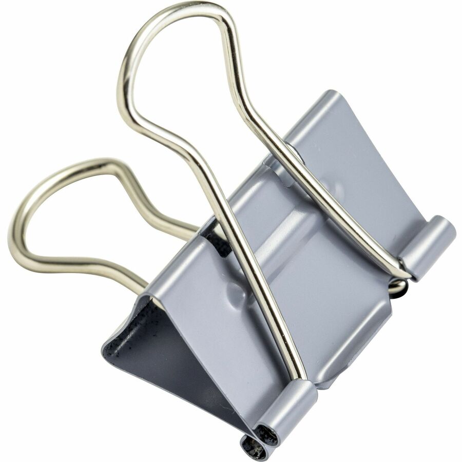 Officemate Binder Clip - Medium - 4.8" Length x 2.4" Width - 0.63" Size Capacity - for Binder - 12 / Box - Gray