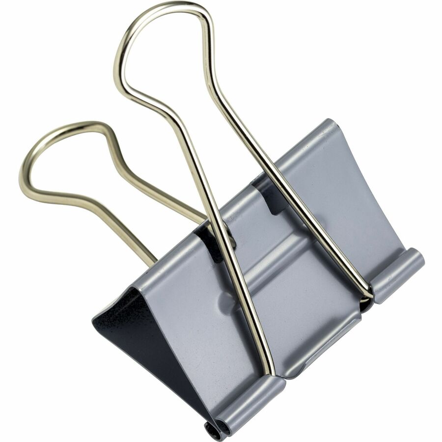 Officemate Binder Clip - Large - 6.4" Length x 4" Width - 1" Size Capacity - for Binder - 12 / Box - Gray
