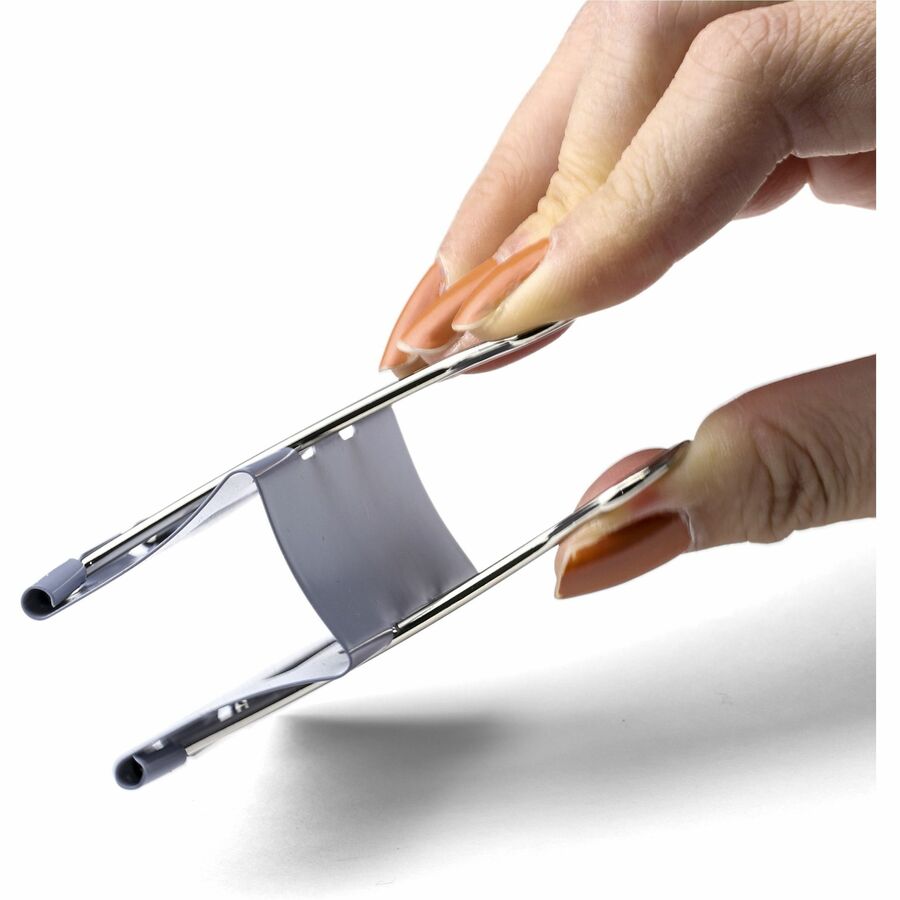Officemate Binder Clip - Large - 6.4" Length x 4" Width - 1" Size Capacity - for Binder - 12 / Box - Gray