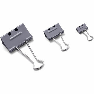 Officemate Binder Clip - Large - 6.4" Length x 4" Width - 1" Size Capacity - for Binder - 12 / Box - Gray