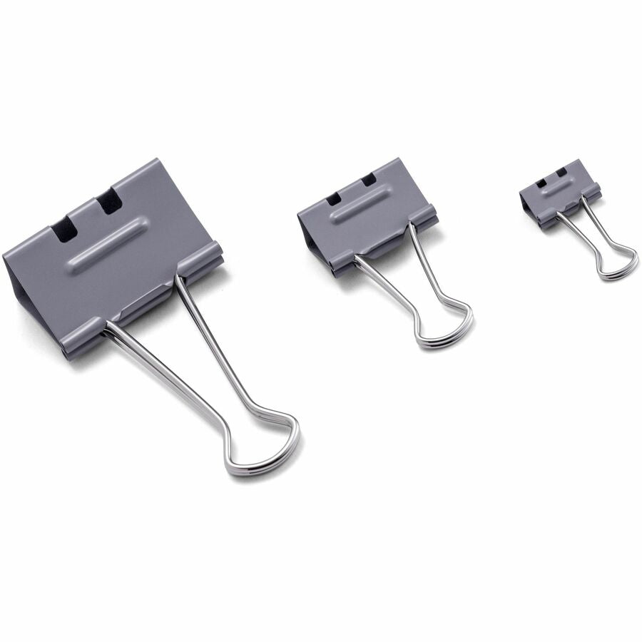 Officemate Binder Clip - Large - 6.4" Length x 4" Width - 1" Size Capacity - for Binder - 12 / Box - Gray