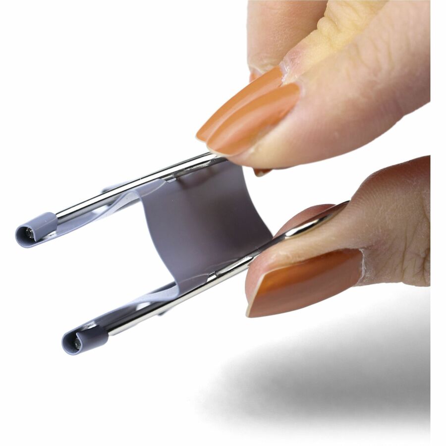 Officemate Binder Clip - Small - 2.8" Length x 1.7" Width - 0.38" Size Capacity - for Binder - 12 / Box - Gray