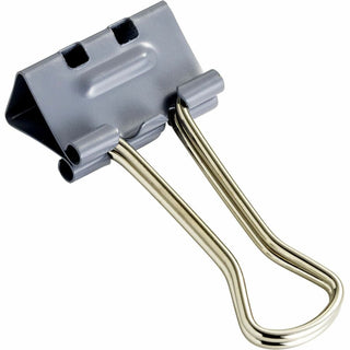 Officemate Binder Clip - Small - 2.8" Length x 1.7" Width - 0.38" Size Capacity - for Binder - 12 / Box - Gray